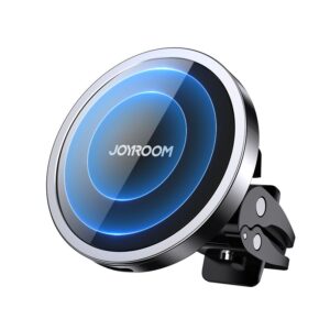 Adaptrid Joyroom  Joyroom Car Magnetic Holder Qi Wireless Inductive Charger 15W (MagSafe Compatible for iPhone) Black (JR-ZS240) 