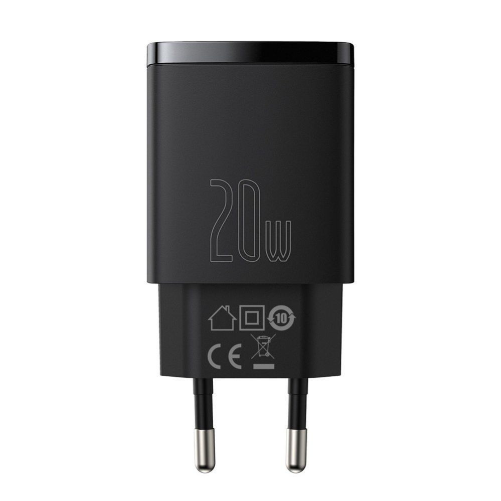 Adaptrid Baseus Baseus Compact fast charger USB / USB Type C 20W 3A Power Delivery Quick Charge 3.0 black (CCXJ-B01)