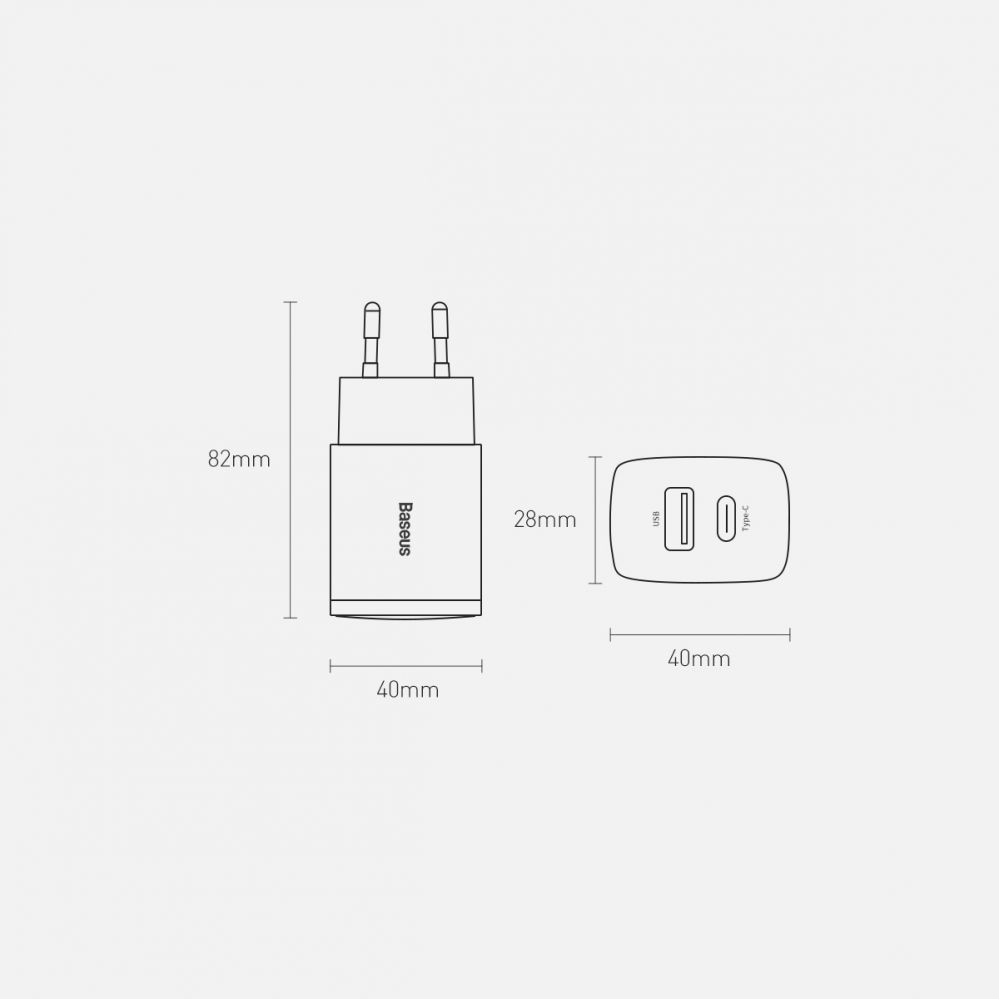 Adaptrid Baseus Baseus Compact fast charger USB / USB Type C 20W 3A Power Delivery Quick Charge 3.0 black (CCXJ-B01)