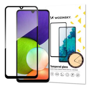 Protective glass Wozinsky  Wozinsky Tempered Glass Full Glue Super Tough Screen Protector Full Coveraged with Frame Case Friendly for Samsung Galaxy A22 4G black 