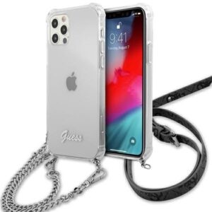 Nugarėlės dėklai Guess  Guess GUHCP12LKC4GSSI iPhone 12 Pro Max 6.7" Transparent hardcase 4G Silver Chain