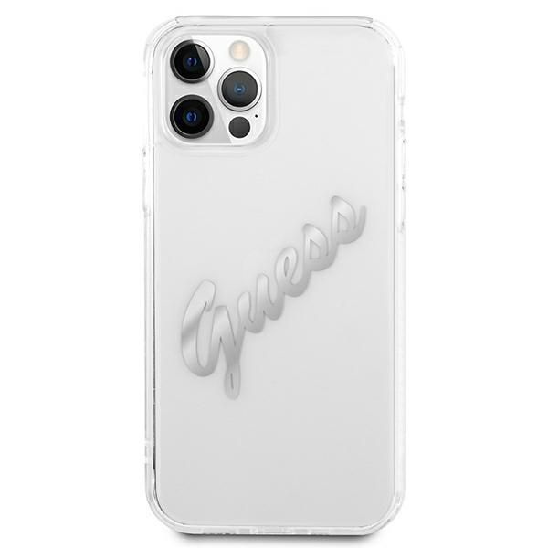 Tagakaaned Guess Guess GUHCP12LKTRSVSI iPhone 12 Pro Max 6.7" Transparent hardcase Vintage Script Silver