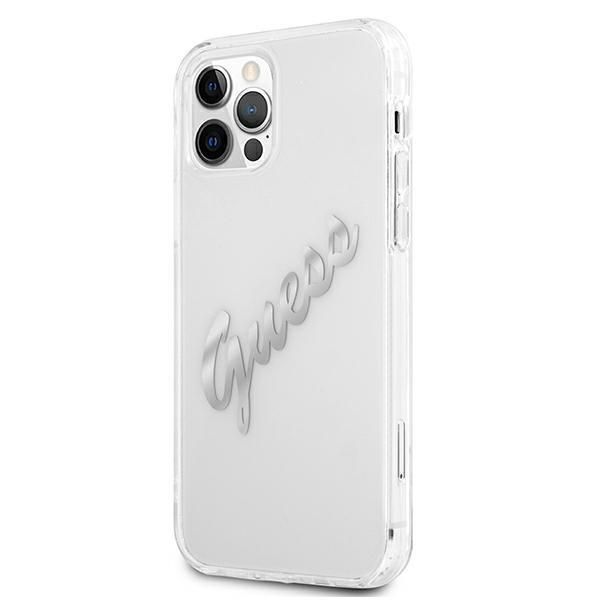 Tagakaaned Guess Guess GUHCP12LKTRSVSI iPhone 12 Pro Max 6.7" Transparent hardcase Vintage Script Silver