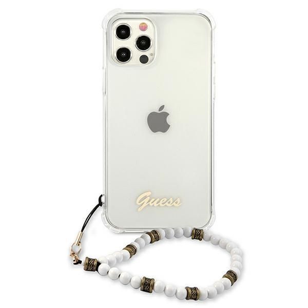 Tagakaaned Guess Guess GUHCP12MKPSWH iPhone 12/12 Pro 6.1" Transparent Hardcase White Pearl