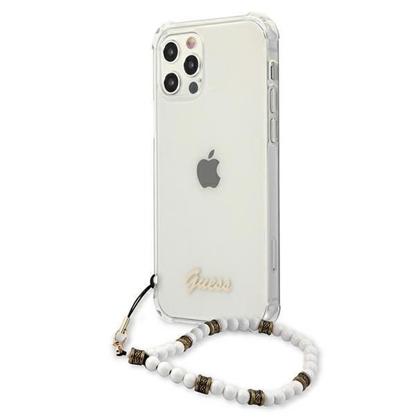 Tagakaaned Guess Guess GUHCP12MKPSWH iPhone 12/12 Pro 6.1" Transparent Hardcase White Pearl
