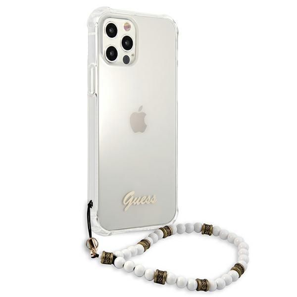 Tagakaaned Guess Guess GUHCP12MKPSWH iPhone 12/12 Pro 6.1" Transparent Hardcase White Pearl