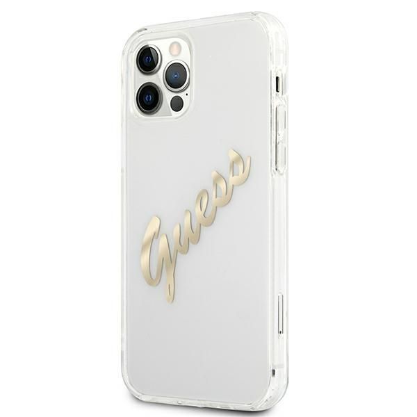 Tagakaaned Guess Guess GUHCP12MKTRSVGO iPhone 12/12 Pro 6.1" Transparent hardcase Vintage Script Gold