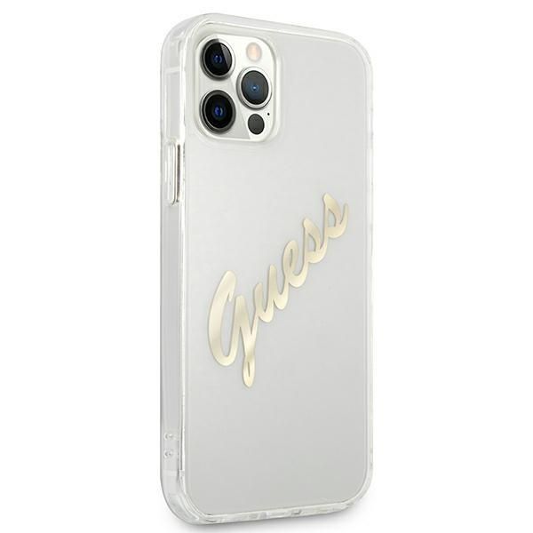 Tagakaaned Guess Guess GUHCP12MKTRSVGO iPhone 12/12 Pro 6.1" Transparent hardcase Vintage Script Gold