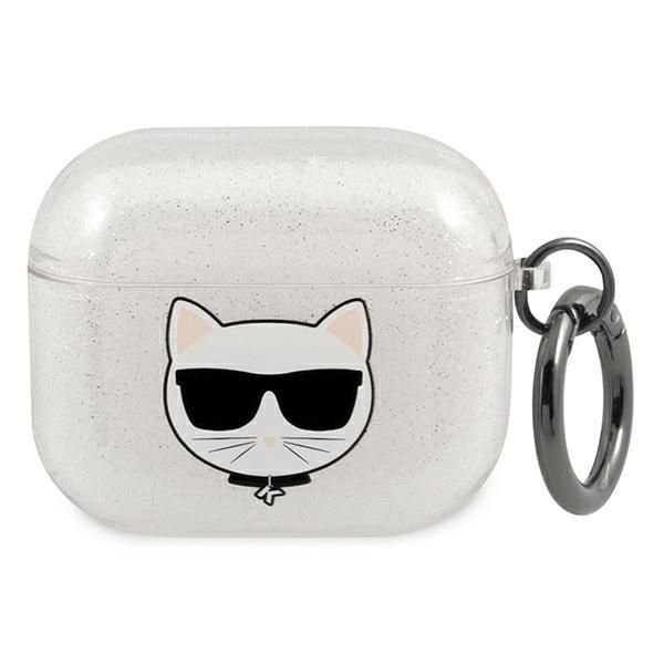 Tagakaaned Karl Lagerfeld Karl Lagerfeld KLA3UCHGS AirPods 3 cover srebrny/silver Glitter Choupette