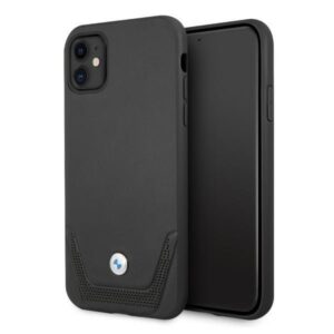Aizmugurējais vāciņš BMW  BMW Leather Perforate Case for iPhone 11 / Xr - Black 