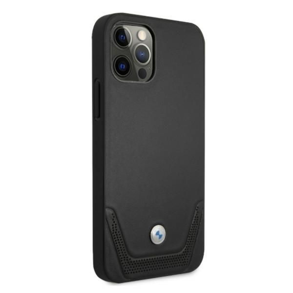 Tagakaaned BMW BMW Leather Perforate Case for iPhone 12 Pro Max - Black