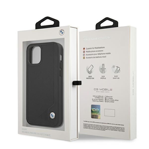 Tagakaaned BMW BMW Leather Deboss case for iPhone 12 mini - black