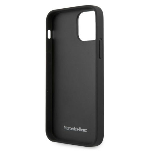 Tagakaaned Mercedes-Benz Mercedes Leather Perforated Area Case for iPhone 12 Pro Max - Black