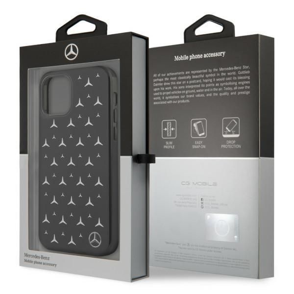 Tagakaaned Mercedes-Benz Mercedes Silver Stars Pattern Case for iPhone 12 / iPhone 12 Pro - Black