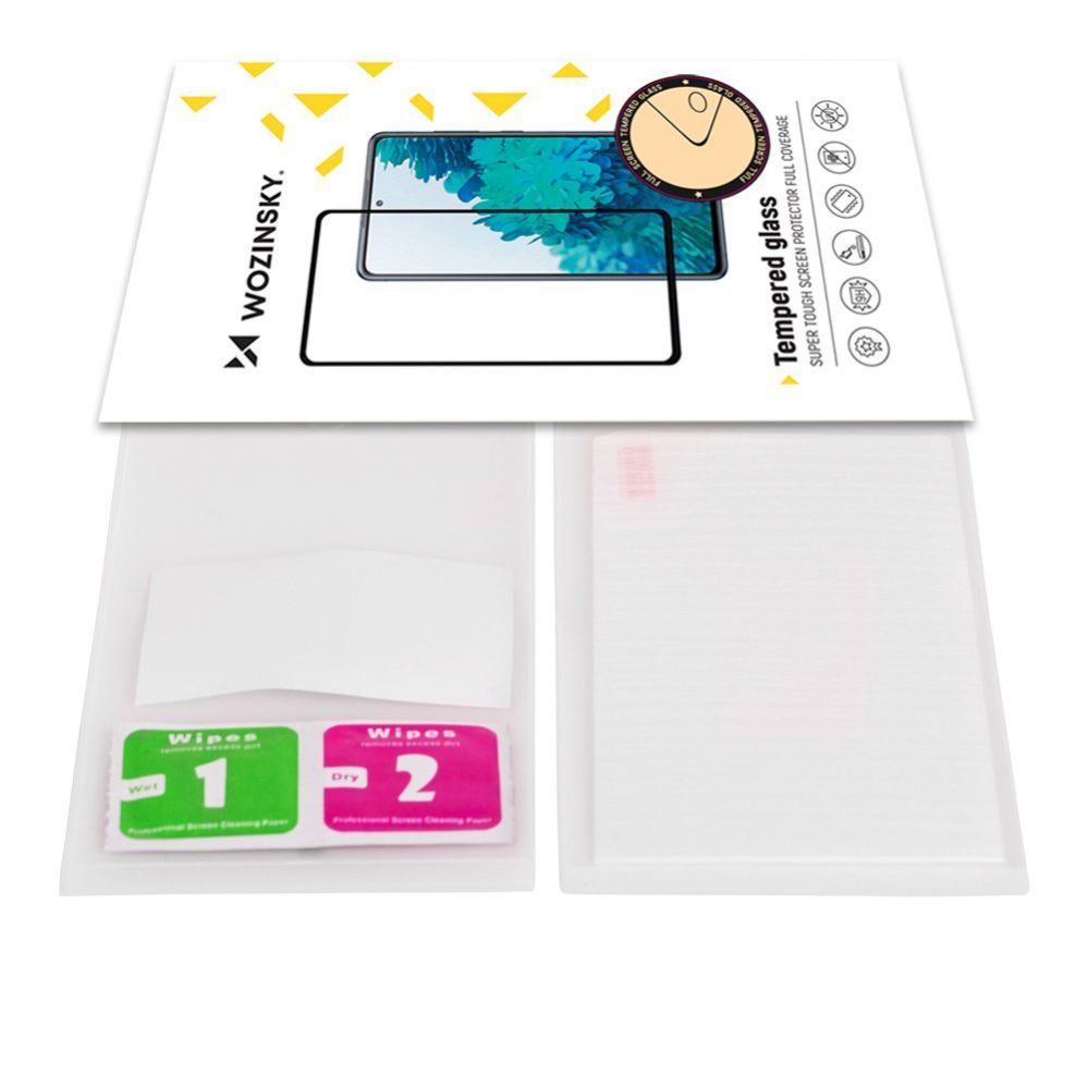 Aizsargstikls Wozinsky Wozinsky Tempered Glass Full Glue Super Tough Screen Protector Full Coveraged with Frame Case Friendly for Oppo Reno6 4G black