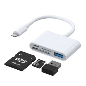 Kabelis Joyroom  Joyroom S-H142 Lightning OTG HUB - USB-A 3.2 / Lightning / SD, TF card reader - white 