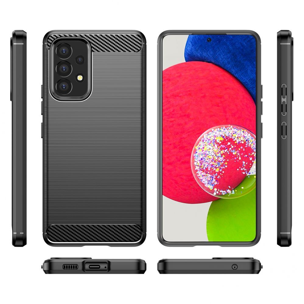 Tagakaaned Hurtel - Carbon Case Flexible Cover Sleeve for Samsung Galaxy A53 5G black