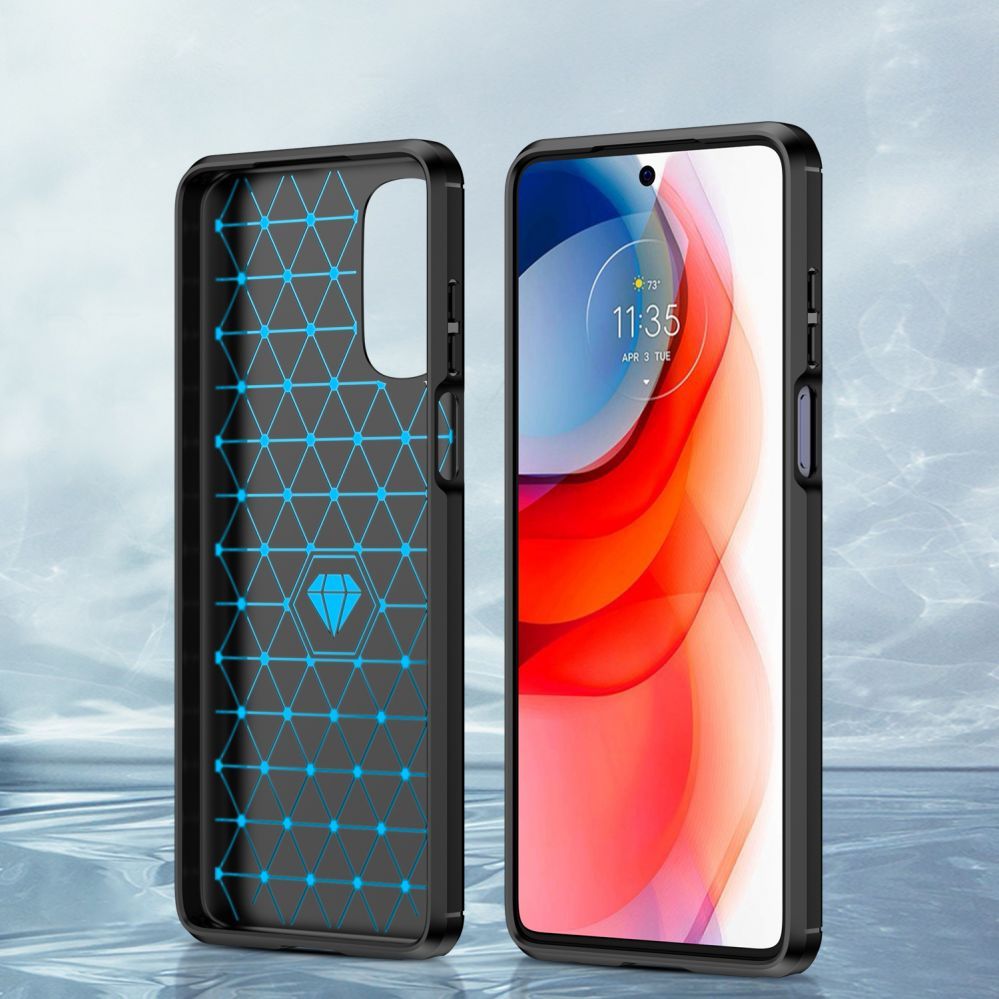 Back panel cover Hurtel Carbon Case flexible cover for Motorola Moto G Stylus 2022 black