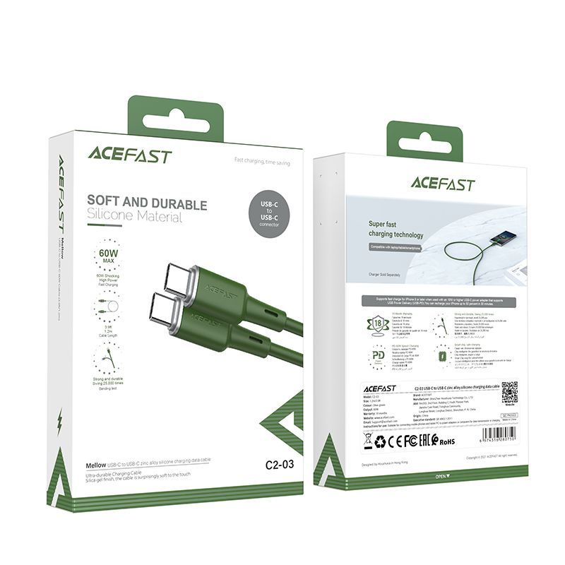 Kaabel Acefast 1.2 m \ Green