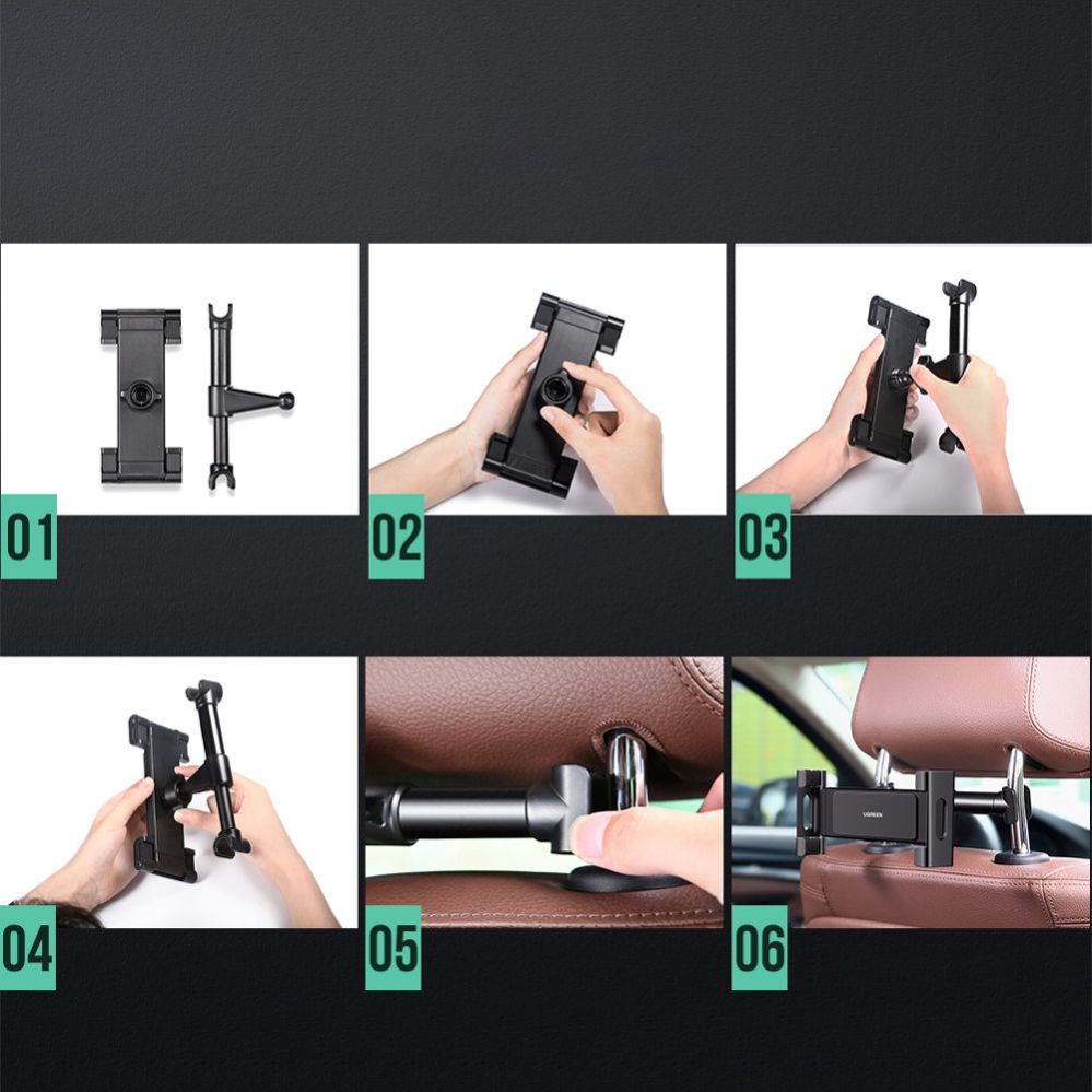 Auto holder Ugreen Universal Ugreen car holder for smartphones / tablets on the headrest black (LP160)