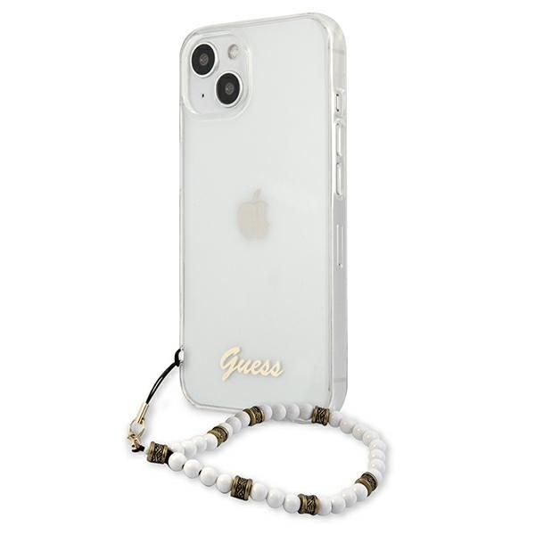 Tagakaaned Guess Guess GUHCP13MKPSWH iPhone 13 6.1" Transparent hardcase White Pearl