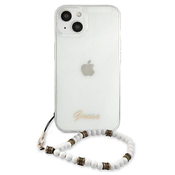 Tagakaaned Guess Guess GUHCP13MKPSWH iPhone 13 6.1" Transparent hardcase White Pearl