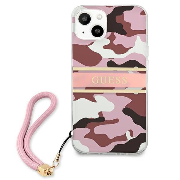 Tagakaaned Guess Guess GUHCP13SKCABPI iPhone 13 mini 5.4" pink/pink hardcase Camo Strap Collection