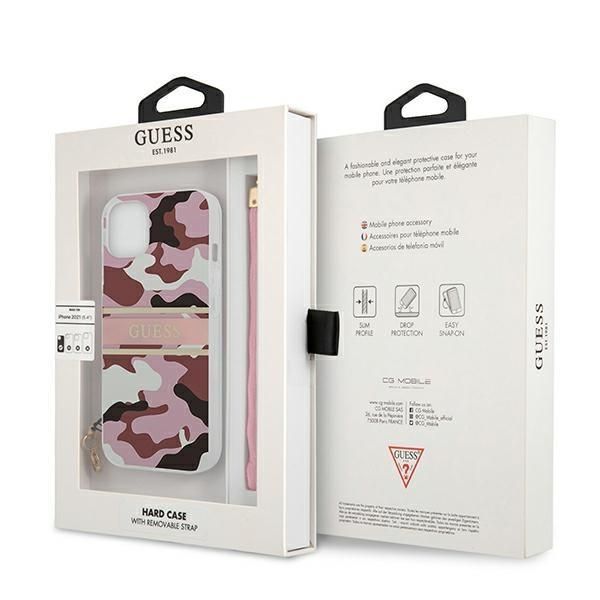 Tagakaaned Guess Guess GUHCP13SKCABPI iPhone 13 mini 5.4" pink/pink hardcase Camo Strap Collection