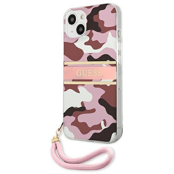 Tagakaaned Guess Guess GUHCP13SKCABPI iPhone 13 mini 5.4" pink/pink hardcase Camo Strap Collection