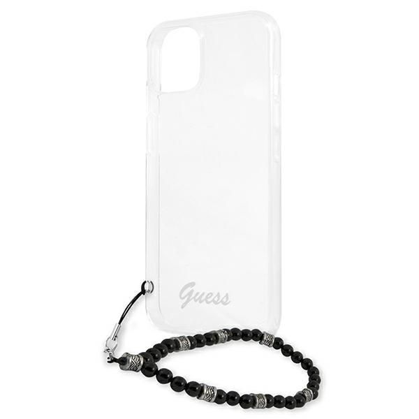 Back panel cover Guess Guess GUHCP13SKPSBK iPhone 13 mini 5.4" Transparent hardcase Black Pearl