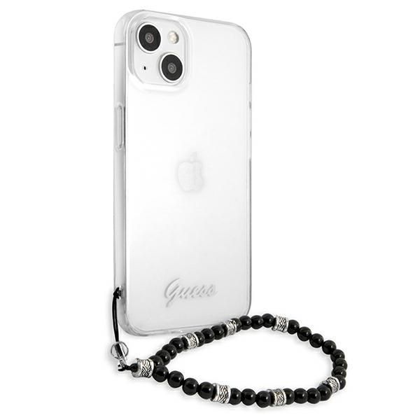 Back panel cover Guess Guess GUHCP13SKPSBK iPhone 13 mini 5.4" Transparent hardcase Black Pearl