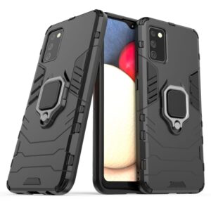Nugarėlės dėklai Hurtel  Ring Armor tough hybrid case cover + magnetic holder for Samsung Galaxy A03s (166.5) black 