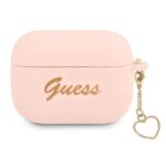 Tagakaaned Guess  Guess GUAPLSCHSP AirPods Pro cover pink/pink Silicone Charm Heart Collection 