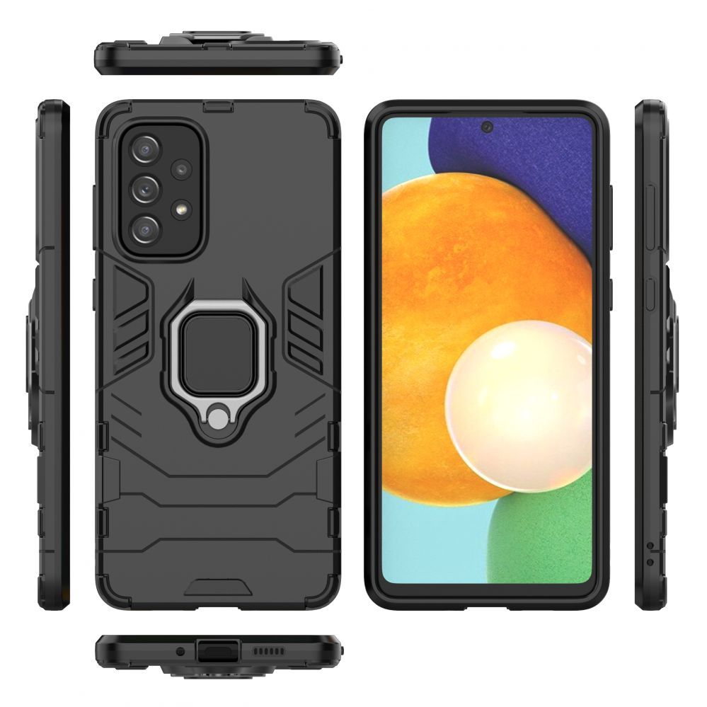Tagakaaned Hurtel Ring Armor tough hybrid case cover + magnetic holder for Samsung Galaxy A73 black