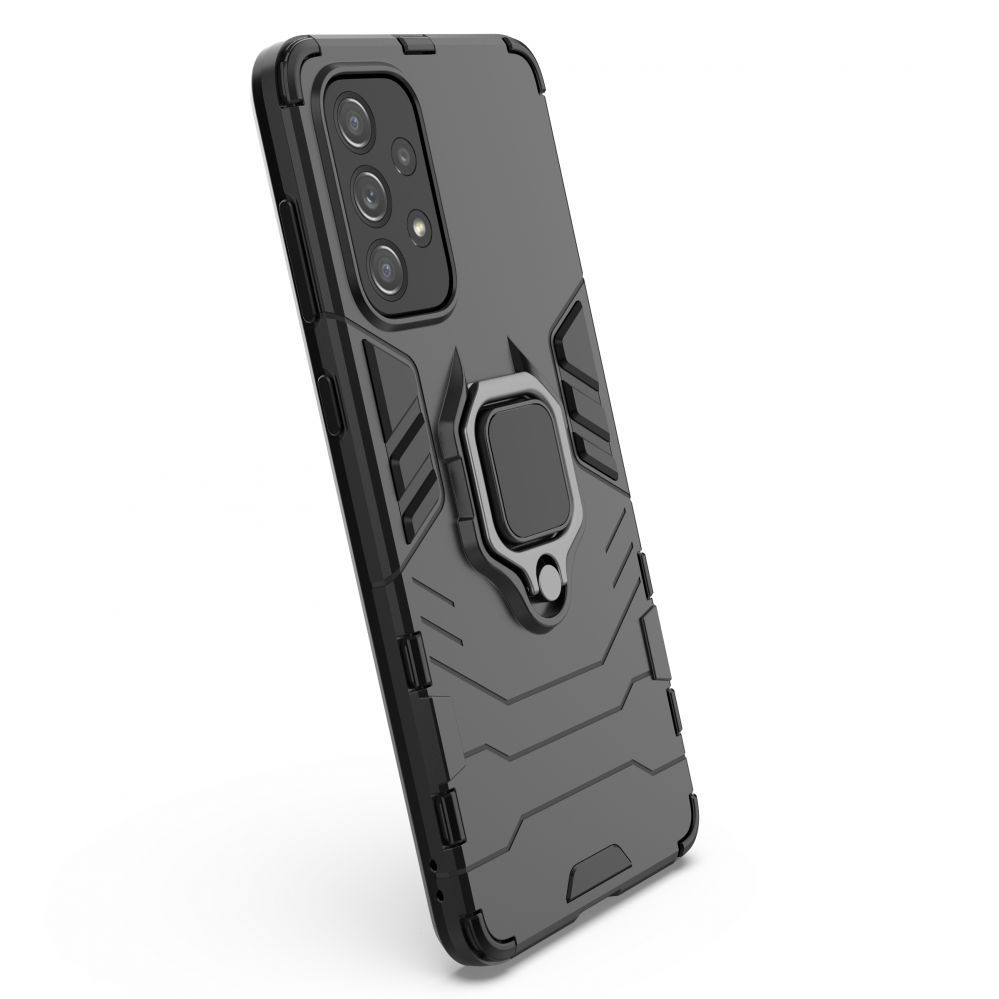 Tagakaaned Hurtel Ring Armor tough hybrid case cover + magnetic holder for Samsung Galaxy A73 black