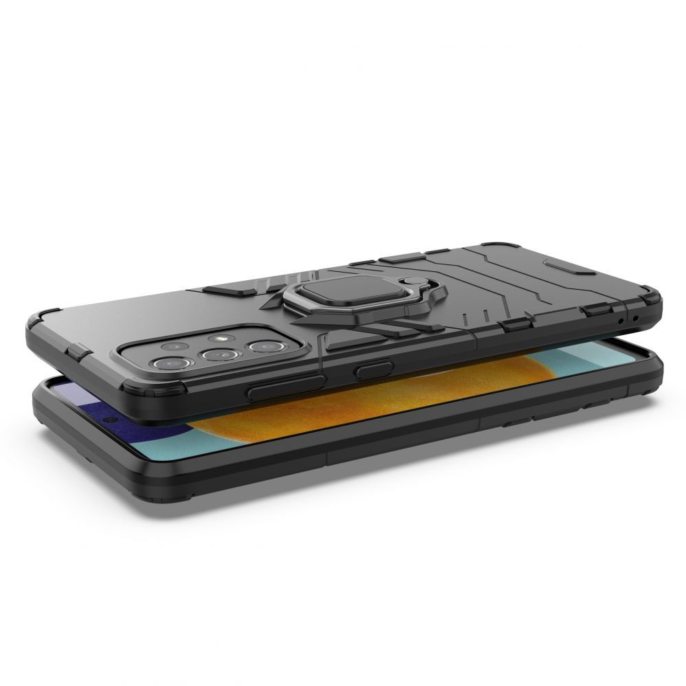 Tagakaaned Hurtel Ring Armor tough hybrid case cover + magnetic holder for Samsung Galaxy A73 black