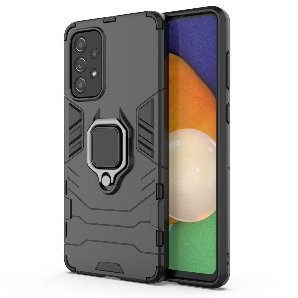 Tagakaaned Hurtel Ring Armor tough hybrid case cover + magnetic holder for Samsung Galaxy A73 black
