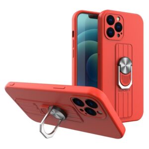Nugarėlės dėklai Hurtel  Ring Case silicone case with finger grip and base for Xiaomi Redmi Note 11S / Note 11 red 