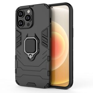 Nugarėlės dėklai Hurtel  Ring Armor case for iPhone 14 Pro armored cover magnetic holder ring black 