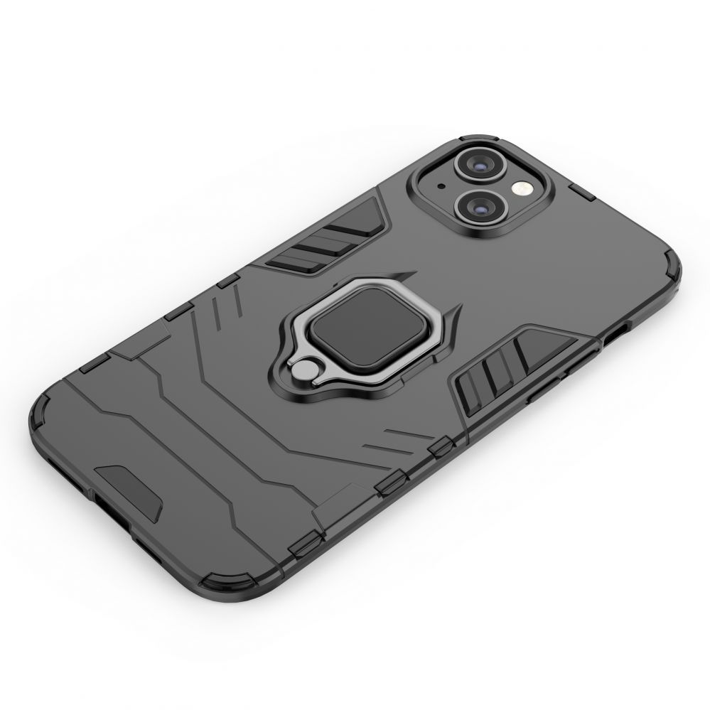 Tagakaaned Hurtel Ring Armor case for iPhone 14 Pro armored cover magnetic holder ring black