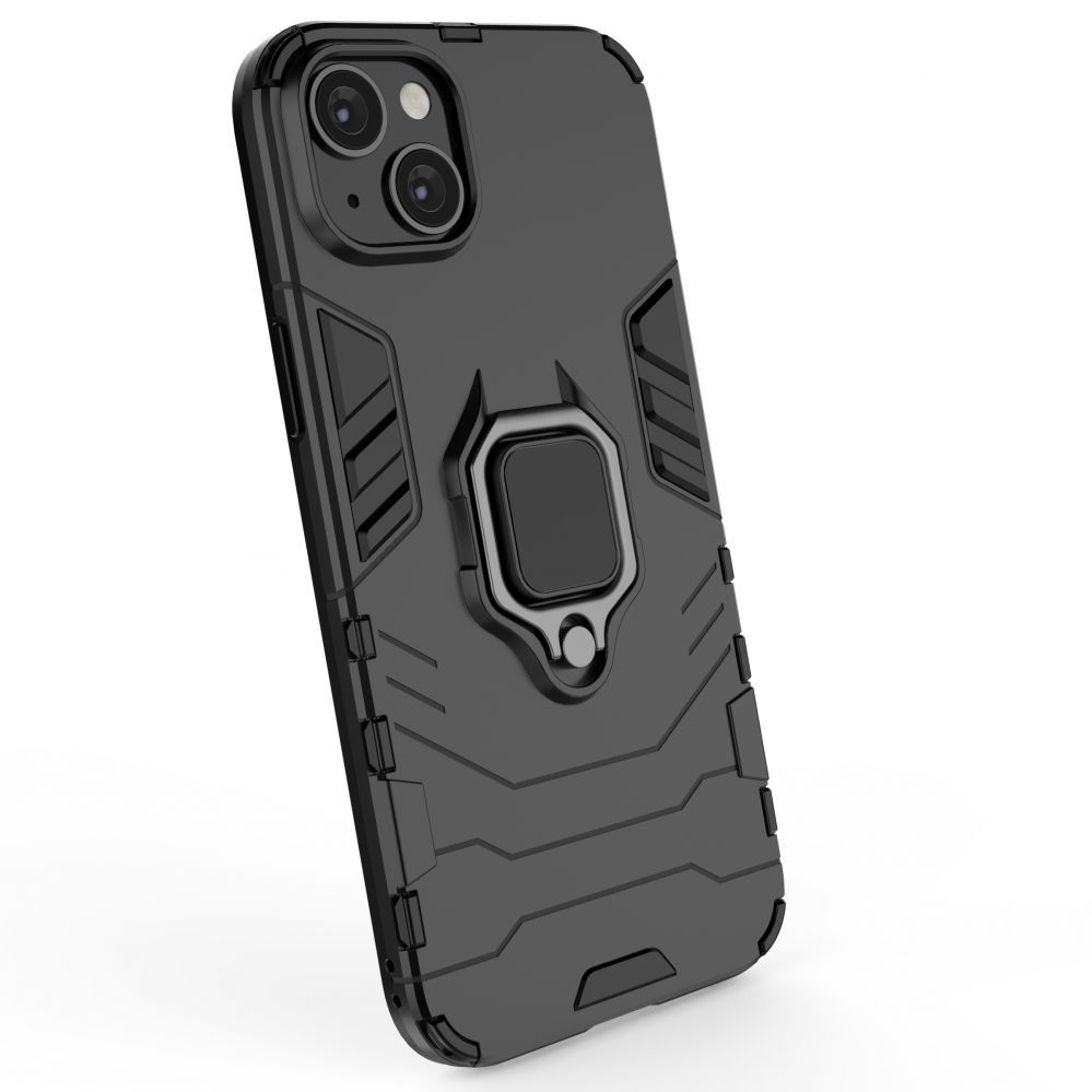 Tagakaaned Hurtel Ring Armor case for iPhone 14 Pro armored cover magnetic holder ring black