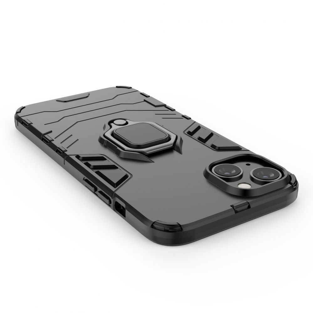 Tagakaaned Hurtel Ring Armor case for iPhone 14 Pro armored cover magnetic holder ring black