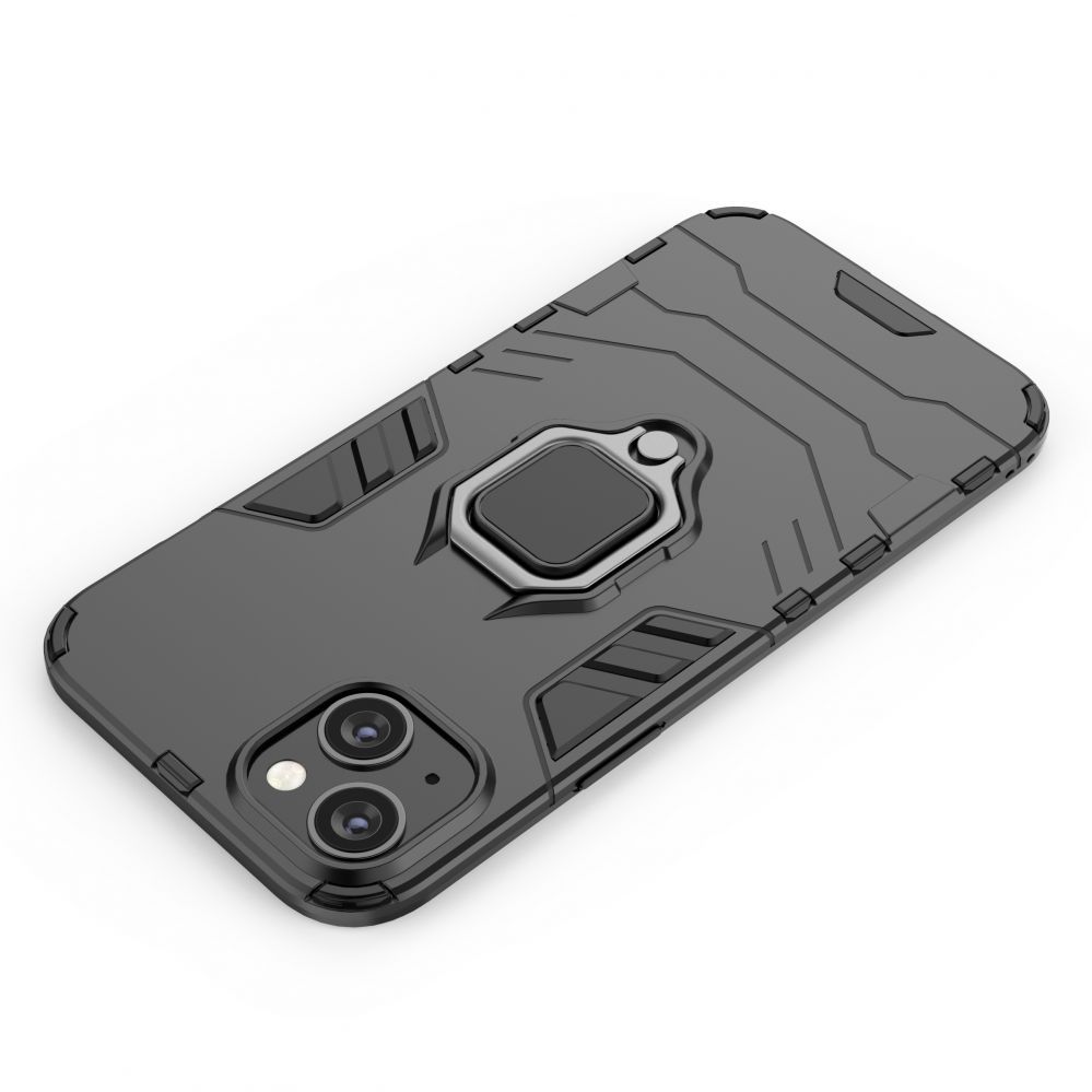 Tagakaaned Hurtel Ring Armor case for iPhone 14 Pro Max armored cover magnetic holder ring black