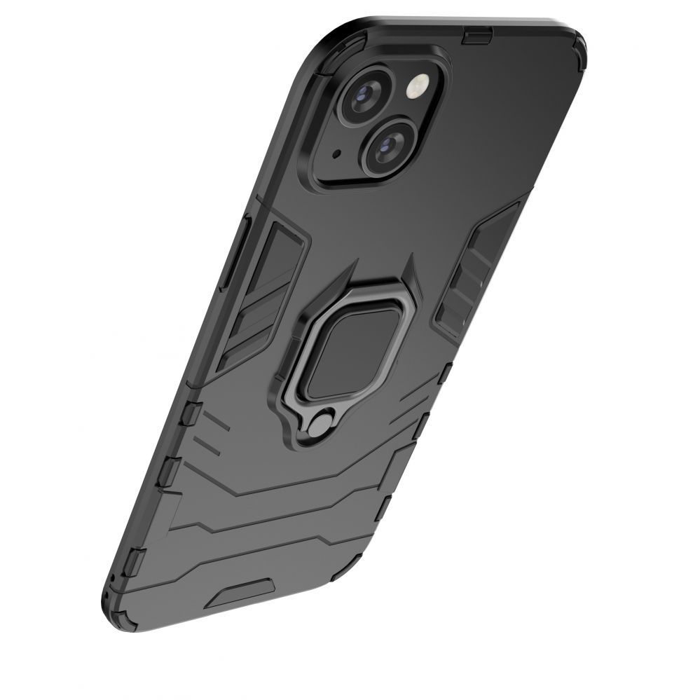 Tagakaaned Hurtel Ring Armor case for iPhone 14 Pro Max armored cover magnetic holder ring black