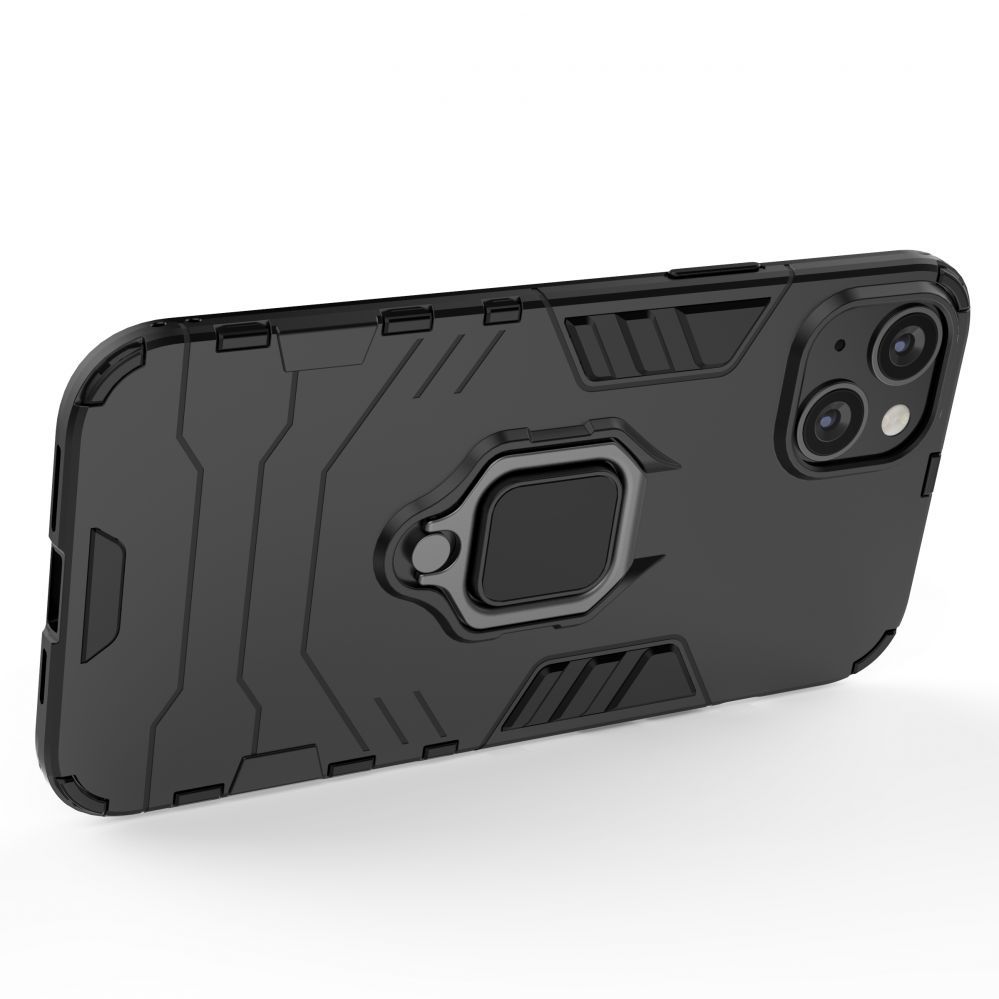 Tagakaaned Hurtel Ring Armor case for iPhone 14 Pro Max armored cover magnetic holder ring black