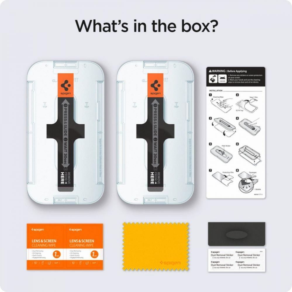 Aizsargstikls Spigen Spigen Glas.tR EZ Fit Privacy Tempered Glass for iPhone 13 / 13 Pro / 14 / 16e - 2 pcs.