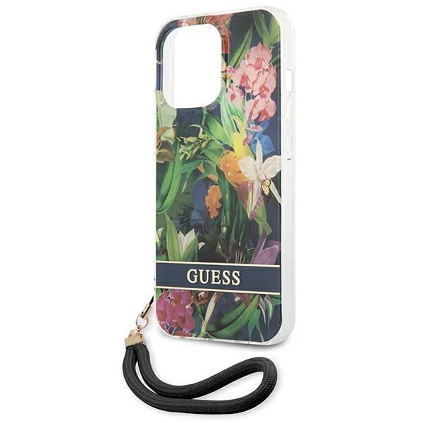 Tagakaaned Guess Guess GUHCP13LHFLSB iPhone 13 Pro / 13 6.1" blue/blue hardcase Flower Strap