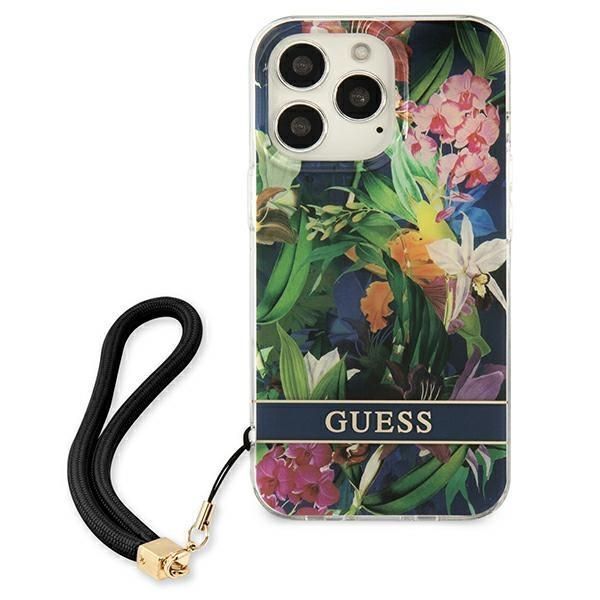 Tagakaaned Guess Guess GUHCP13LHFLSB iPhone 13 Pro / 13 6.1" blue/blue hardcase Flower Strap