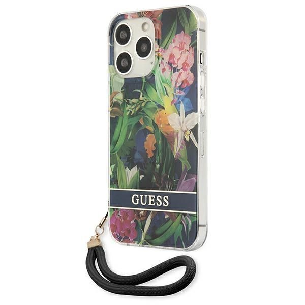 Tagakaaned Guess Guess GUHCP13LHFLSB iPhone 13 Pro / 13 6.1" blue/blue hardcase Flower Strap