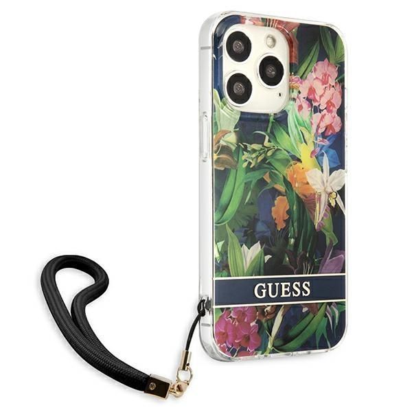 Tagakaaned Guess Guess GUHCP13LHFLSB iPhone 13 Pro / 13 6.1" blue/blue hardcase Flower Strap